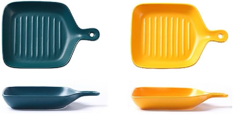 Coolcapis Yellow & Green Ceramic Bake & Serve Set – 2-Piece Oven Safe Baking Dishes, Colorful Oven-to-Table Ceramic Bakeware Gift Set - Image 1